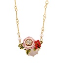 Cake Pendant Long Chain Enamel Necklace