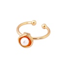 Natural Pearl Enamel Adjustable Ring