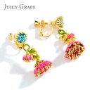 Pink Rose Flower And Crystal Enamel Bracelet Jewelry Gift