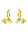 Lily Yellow Flower Enamel Stud Earrings Jewelry Gift