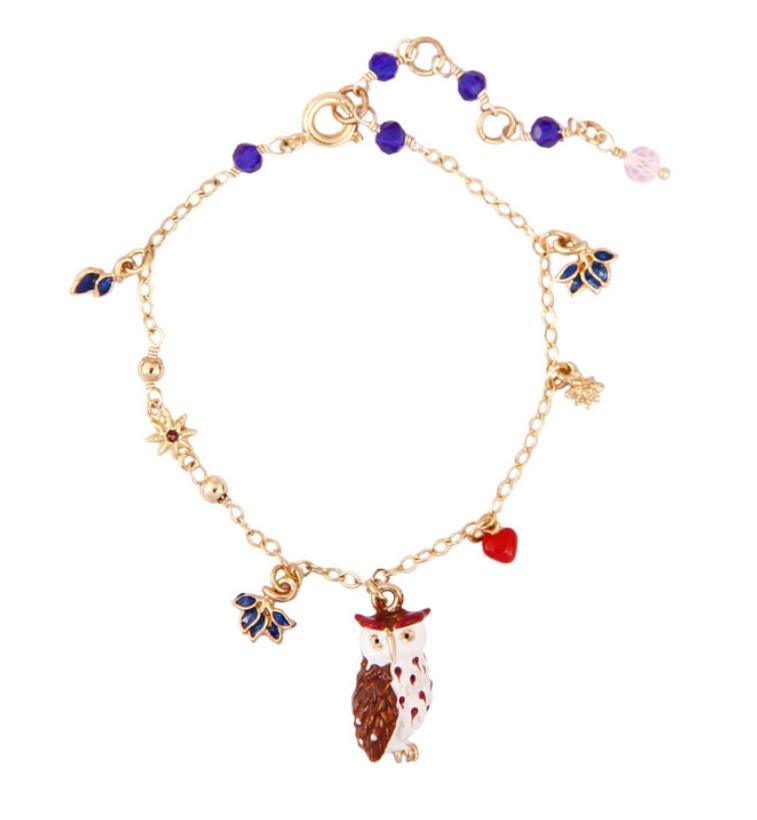 Rose and Gemstone Enamel Bracelet