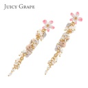 Pink Rose Flower Bud Enamel Stud Earrings Jewelry Gift