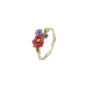 Rose and Daisy Flowers Long Tassel Enamel Earrings