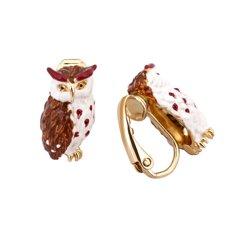 Owl Bird Couple On A Branch Ename Necklace