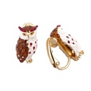Owl Bird Couple On A Branch Ename Necklace