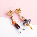 Cherry Blossom And Branch Enamel Earrings