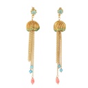 Jellyfish Long Tassel 925 Silver Needle Enamel Earrings Jewelry Stud Earrings