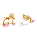 Snail on Branch Enamel Earrings