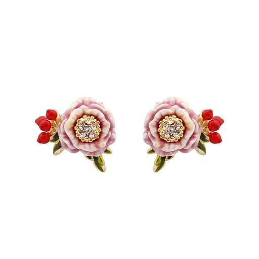 Flower And Berry Enamel Earrings