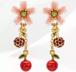 [20081411] Fireworks on Sea Asymmetrical Painting Geometry Earrings