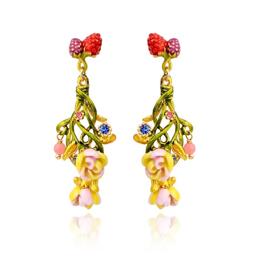 Flying Swan in Aurora Painting Earrings