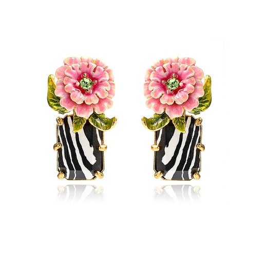Green Circle Abstract Painting Earrings