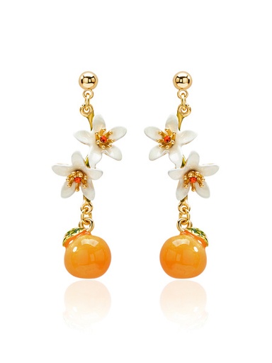 Butterfly With Zircon Enamel Stud Earrings Jewelry Gift