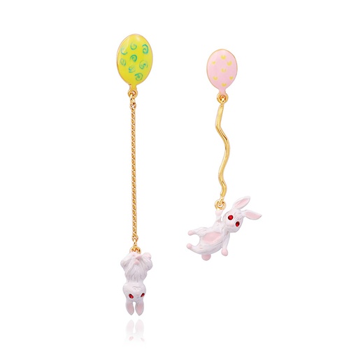 Beauty Girl Hat Asymmetrical Enamel Dangle Earrings Jewelry Gift