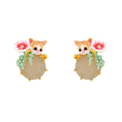 Deer And Stone Enamel Earrings
