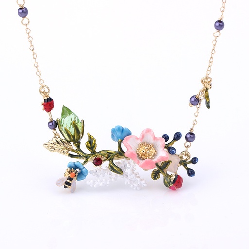 Flower And Berry Enamel Earrings