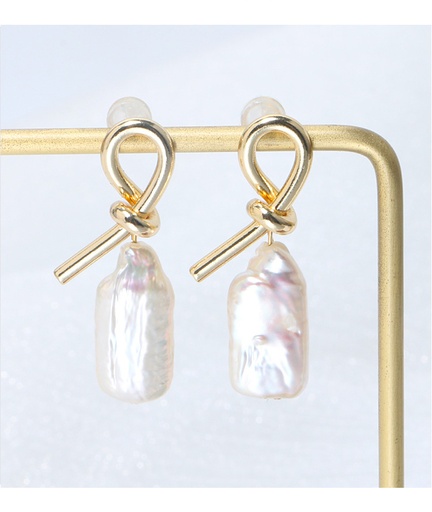 Baroque Pearl Knot Gold Filled Bridesmaid Gift Earrings