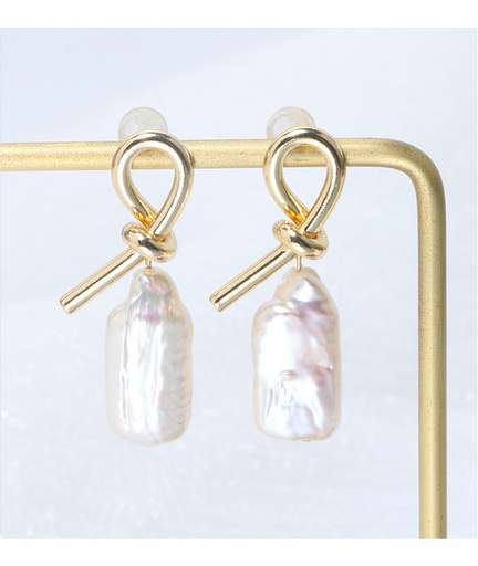Pink Flower And Stone Enamel Earrings
