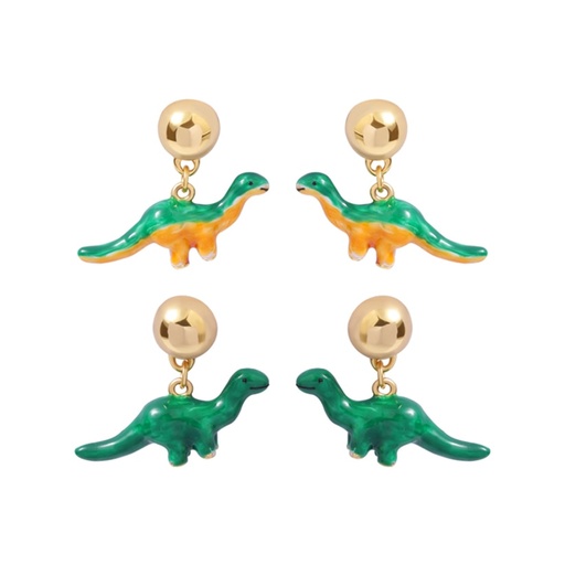 Dinosaur 925 Silver Needle Enamel Earrings Jewelry Stud Earrings