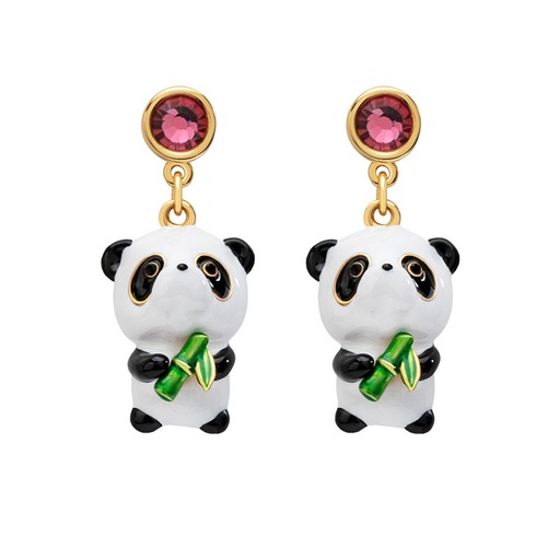 Squirrel Nut And Mushroom Asymmetrical Tassel Enamel Earrings