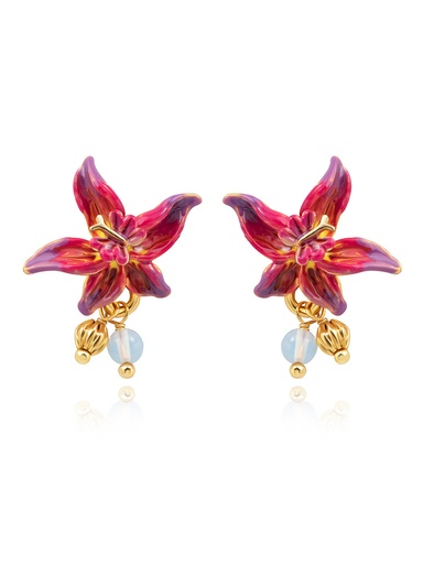 Blue Tear Drop Glass Stud Earrings