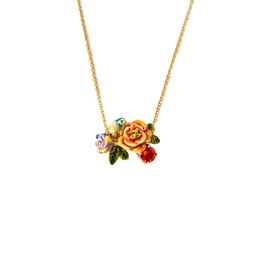 [21061825] Cherry Blossom With Crystal Enamel Charm Bracelet