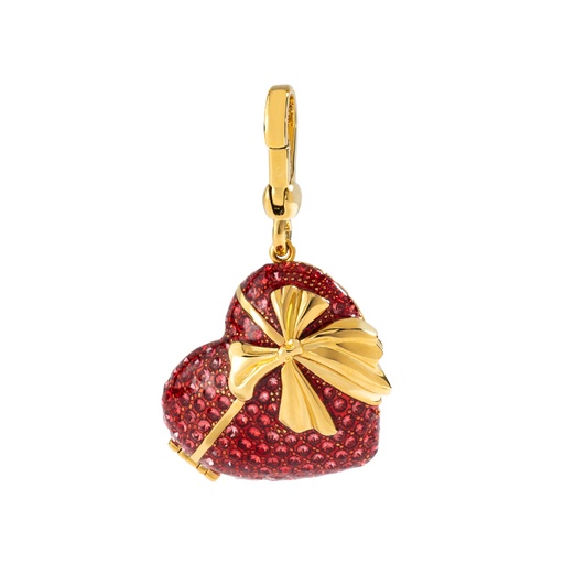 Red Heart With Bow Enamel Necklace Key Pendant With Chains Jewelry Gift