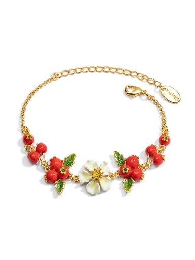 Rose And Pearl Enamel Necklace