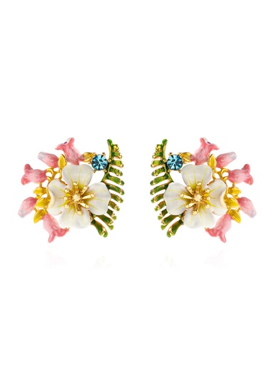 Cute Rabbit Bunny And Flower Enamel Adjustable Ring