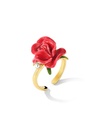 Red Rose Flower Enamel Adjustable Ring Jewelry Gift