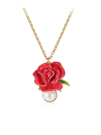 Red Fruit Hawthorn And White Flower Enamel Charm Bracelet Jewelry Gift
