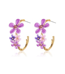[21112067] Pansy Red Pink Purple Blue Flower Enamel Brooch