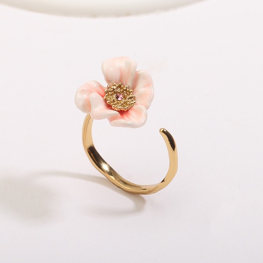 White And Pink Cherry Blossom Flower Petals Asymmetrical Enamel Earrings