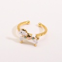 Carousel White Horse And Crystal Enamel Adjustable Ring Jewelry Gift