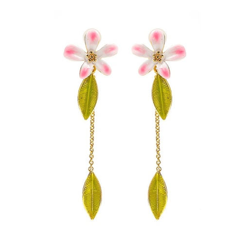 Cute Deer Elk With Sun And Pearl Enamel Dangle Earrings