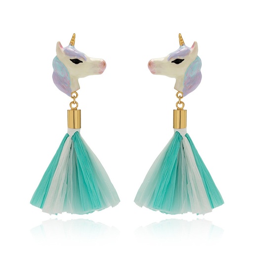 Unicorn Enamel Dangle Earrings Jewelry Gift