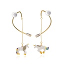Unicorn Carousel Enamel Dangle Earrings Jewelry Gift