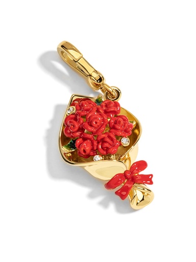 Red Rose Flower Enamel Necklace Key Pendant With Chains Jewelry Gift