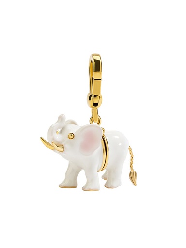 White Elephant Enamel Necklace Key Pendant With Chains Jewelry Gift