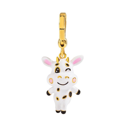 White And Black Cow Enamel Necklace Key Pendant With Chains