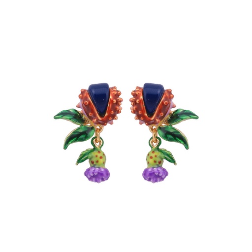 Flower Ladybug On a Branch Enamel Bangle Bracelet