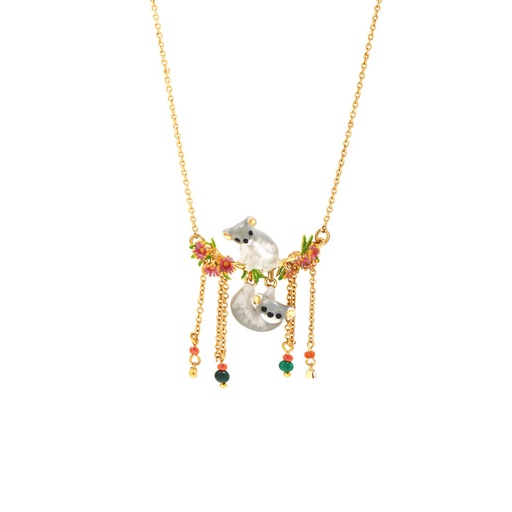 Cute Koalas On A Fowering Branch Enamel Pendant Necklace Jewelry Gift