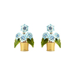 [22022294] Sloth Green Leaf Pink Flower C Shape Enamel Hoop Earrings Jewelry Gift