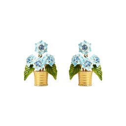 [22022294] Sloth Green Leaf Pink Flower C Shape Enamel Hoop Earrings Jewelry Gift