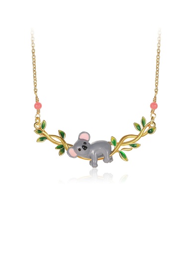 Koala On A Branch Enamel Pendant Necklace Jewelry Gift