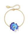 Blue Flower Enamel Thin Bracelet Jewelry Gift