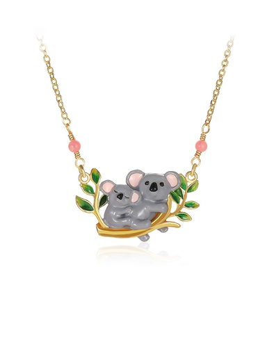 Cute Koala On A Branch Enamel Pendant Necklace Jewelry Gift