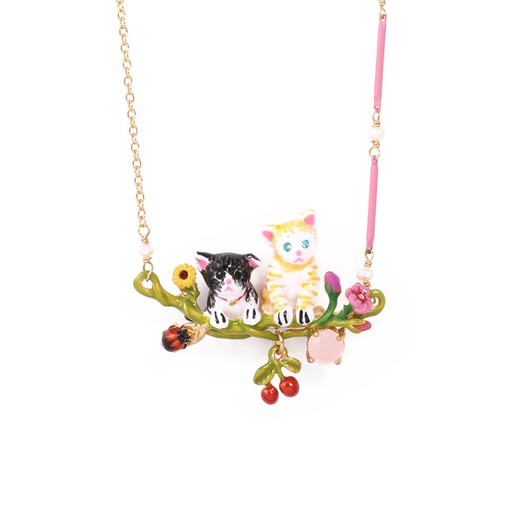 Enchanted Encounters Rabbit Mushroom Collar Enamel Necklace