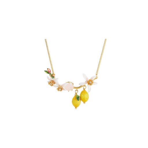 Orange Lemon Slice With Zircon And Leaf Enamel Charm Bracelet