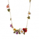 Daisy on A Flowering Branch Enamel Necklace